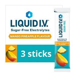Liquid IV 3 x Sugar Free Mango Pineapple Electrolyte Powder Mix Sachets