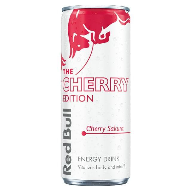 Red Bull 4 x 250ml Cherry Energy Drink, Spring Edition - gallery image 1