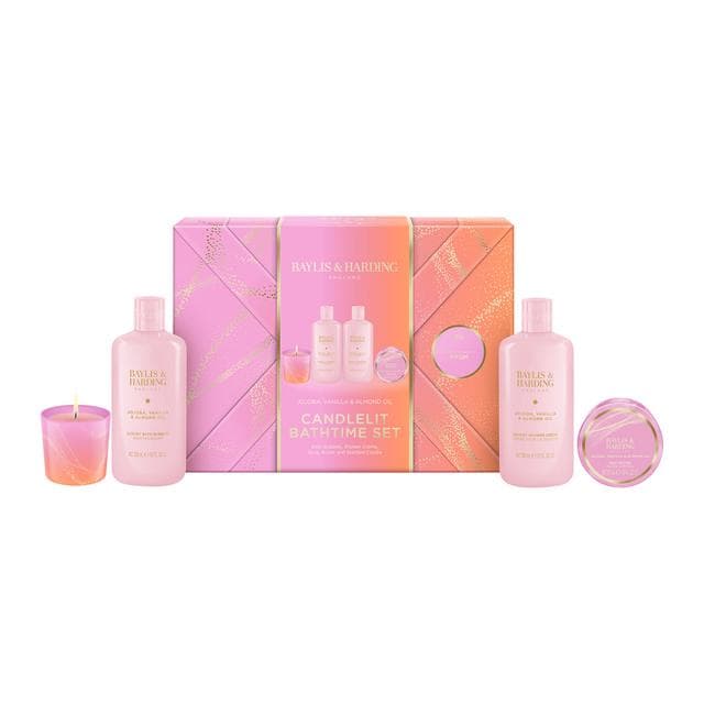 Baylis & Harding Jojoba, Vanilla & Almond Oil Gift Wrapped Candlelit Gift Set - gallery image 2