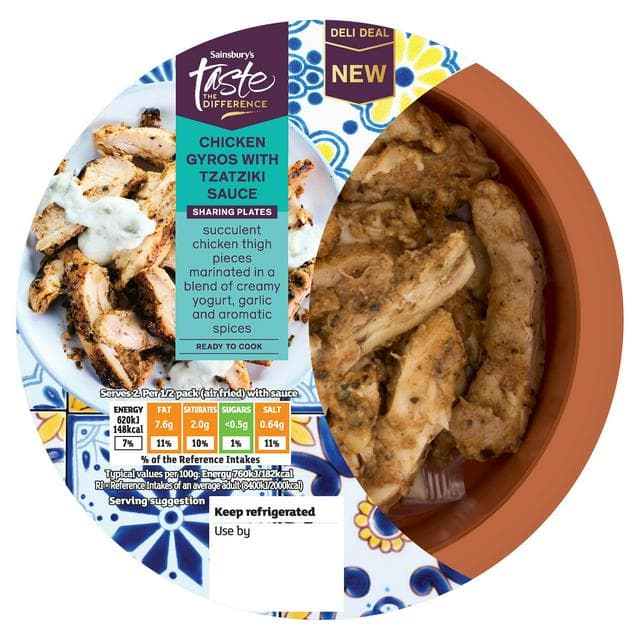 Sainsbury's 180g Chicken Gyros with Tzatziki, Taste the Difference - gallery image 1