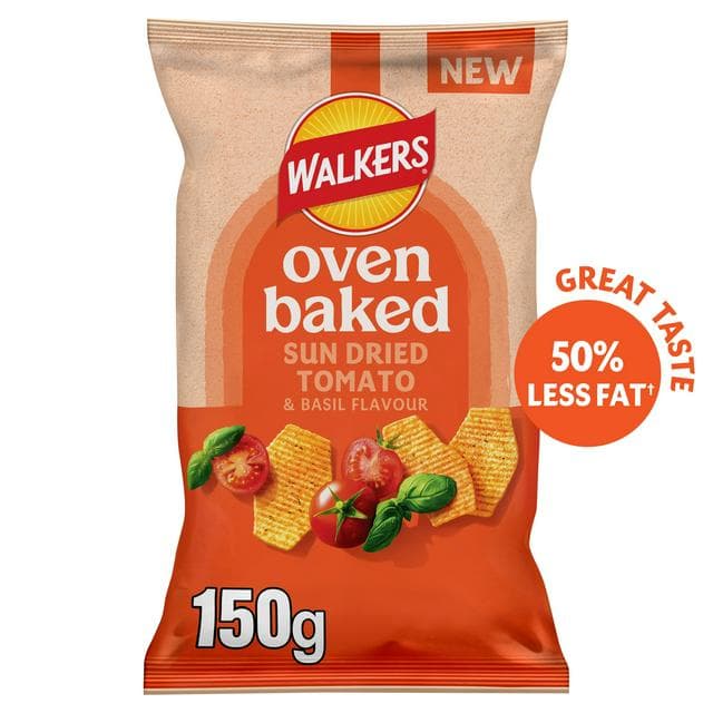 Walkers 150g Oven Baked Crisps Tomato & Basil Snacks - gallery image 1