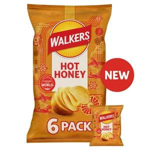 Walkers 6 x 25g Snacks Hot Honey Multipack Crisps