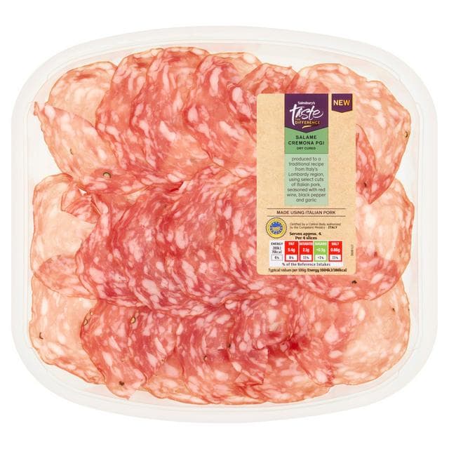 Sainsbury's 80g Salami Cremona, Taste the Difference - gallery image 1