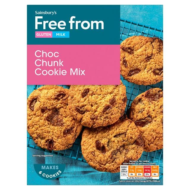 Sainsbury's Free From 310g Chocolate Chunk Cookie Baking Mix - gallery image 1
