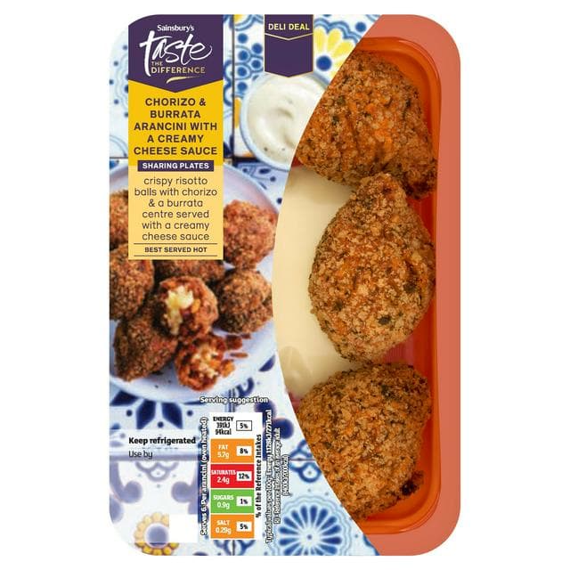 Sainsbury's 230g Chorizo & Burrata Arancini, Taste the Difference - gallery image 1