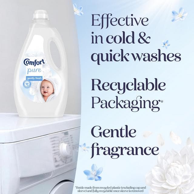Comfort 100 Washes Pure Gently Fresh Fabric Conditioner 3L - gallery image 6