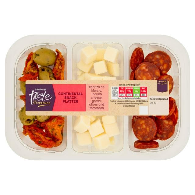 Sainsbury's 135g Continental Snacking Platter, Taste the Difference - gallery image 1