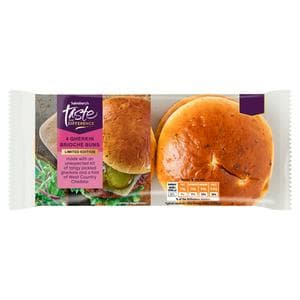 Sainsbury's 4 x Gherkin Brioche Burger Buns, Limited Edition, Taste the Difference