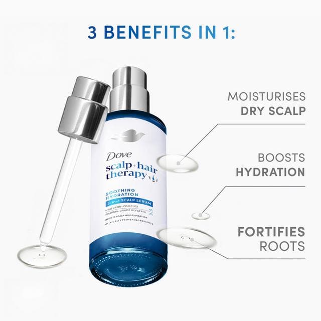 Dove 45ml Scalp + Hair Therapy Soothing Hydration 3 in 1 Scalp Serum - gallery image 3