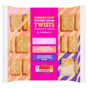 Sainsbury's 450g Summer Fruit Custard Cream Variety Pack Twists, Limited Edition