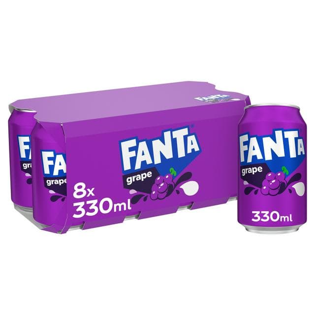 Fanta 8 x 330ml Grape Soft Drink Cans - gallery image 1