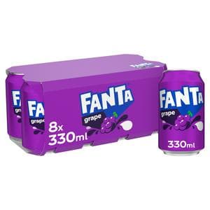 Fanta 8 x 330ml Grape Soft Drink Cans