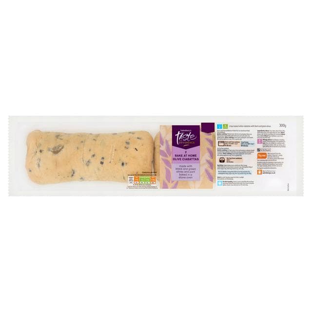 Sainsbury's Taste the Difference 2 Bake at Home Olive Ciabattas 300g - gallery image 1