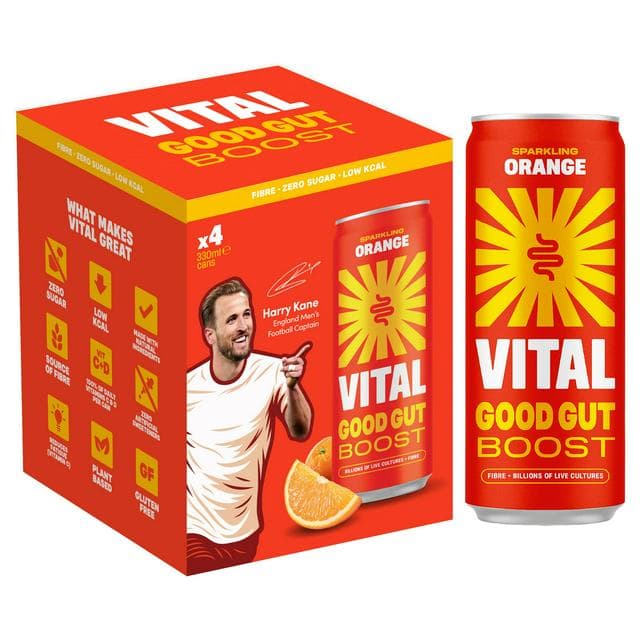 Vital Gut Healthy Sparkling Orange 4 x 330ml - gallery image 1