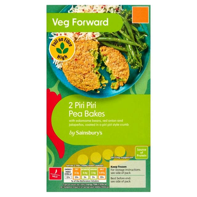 Sainsbury's 2 x Piri Piri Pea Bakes 250g - gallery image 1