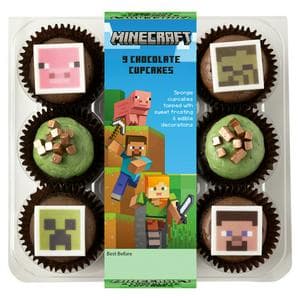 Minecraft 9 Chocolate Cupcakes