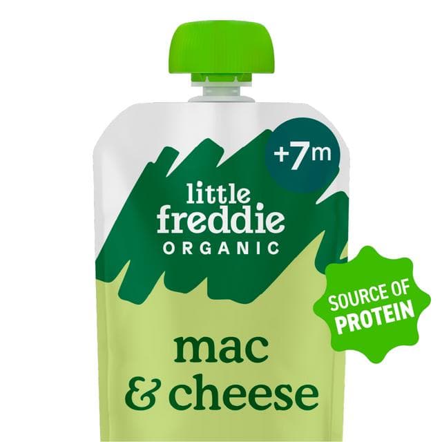 Little Freddie 130g Stage 2 7+ Months Mac & Cheese with Broccoli & Cauliflower Organic Textured Meal Pouch - gallery image 2