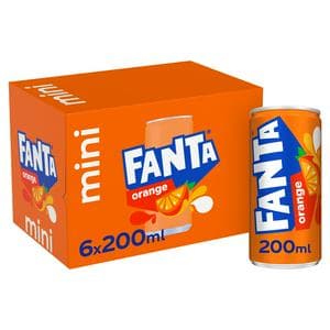 Fanta Orange 6 x 200ml Cans