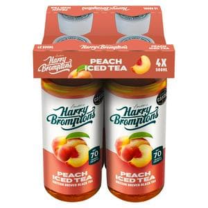 Harry Brompton's 4 x 500ml Peach Iced Tea London's British Brewed Black Tea