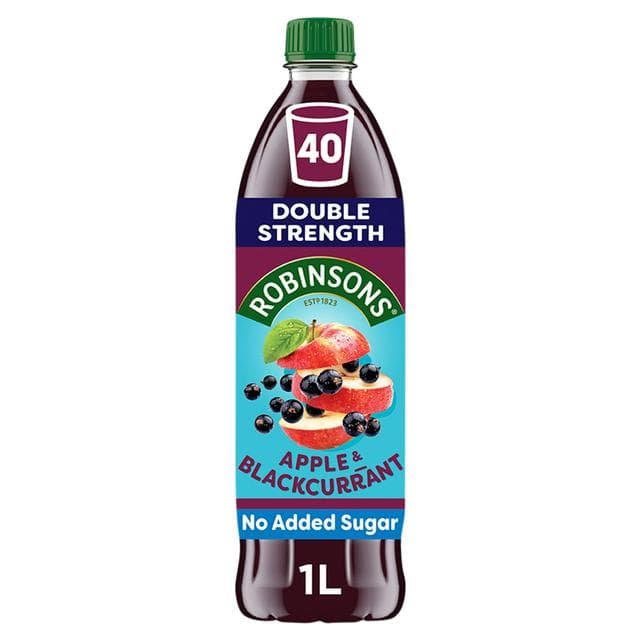 Robinsons 1L Double Strength Apple & Blackcurrant No Added Sugar Squash - gallery image 1