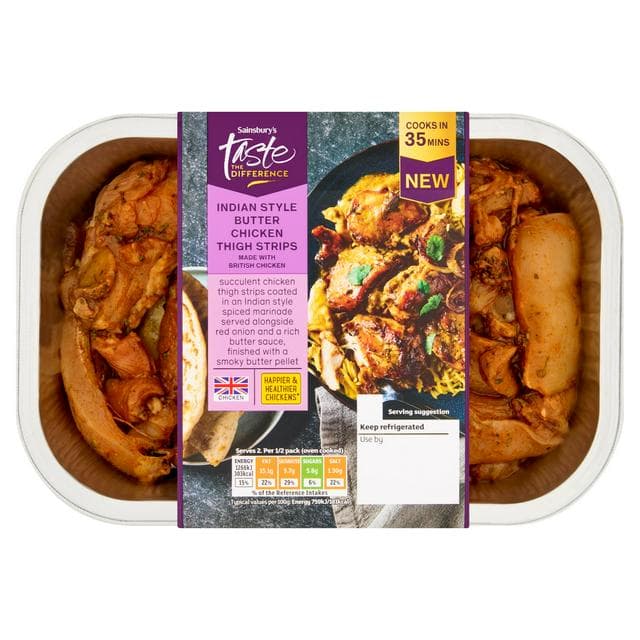 Sainsbury's Just Cook 400g Indian style Butter Chicken Thigh strips, Taste the Difference - gallery image 1
