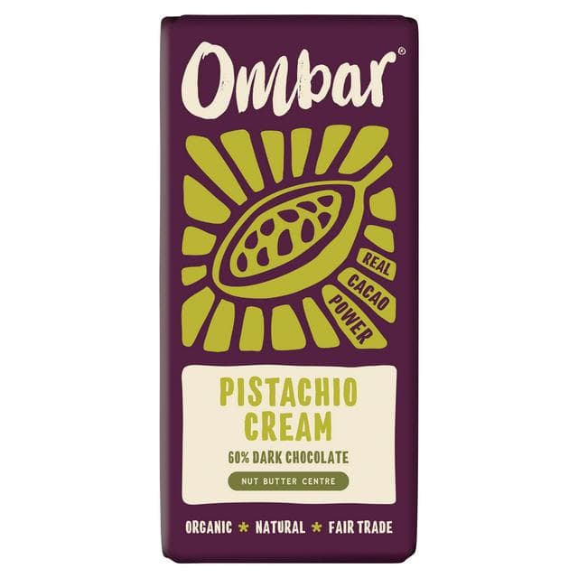 Ombar 70g Pistachio Cream 60% Dark Chocolate Bar - gallery image 1