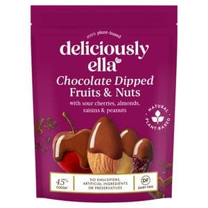 Deliciously Ella 90g Chocolate Dipped Fruits & Nuts Bag