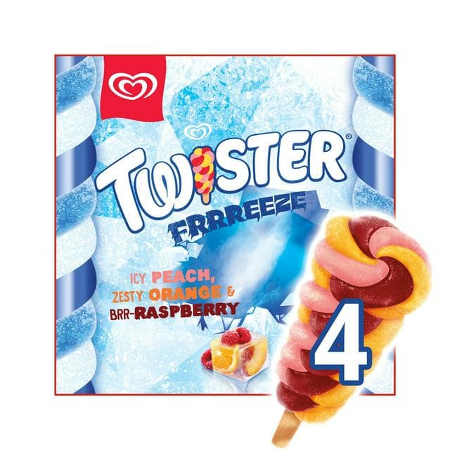 Twister 4 x 70ml Frrreeze Peach, Orange & Raspberry Apple Ice Lollies - gallery image 1
