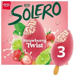 Solero 3 x 90ml Strawberry Twist Ice Cream Lollies