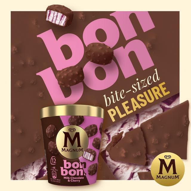 Magnum 12 x 17ml Bonbon Cherry & Milk Chocolate Ice Cream Frozen Snack - gallery image 3