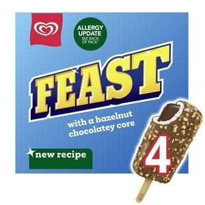 Feast 4 x 90ml Chocolate & Hazelnut Ice Cream Sticks