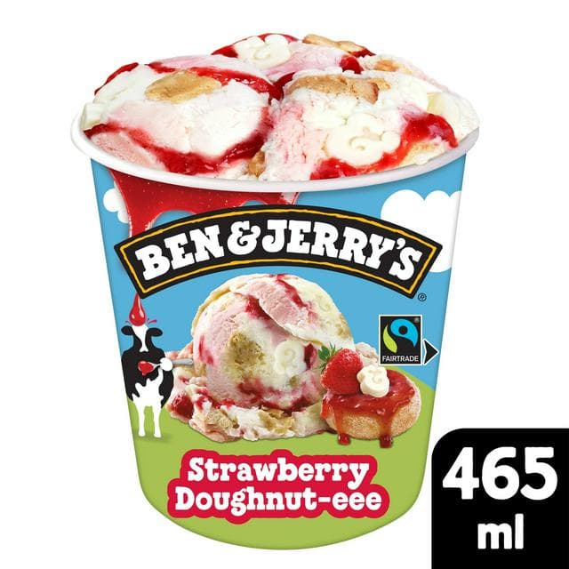 Ben & Jerry's 465ml Strawberry Doughnut eee Ice Cream Tub - gallery image 1