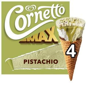 Cornetto Max 4 x 90ml Pistachio Ice Cream Cones