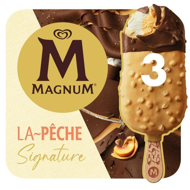 Magnum Signature 3 x 90ml Peach Ice Cream Sticks - gallery image 1