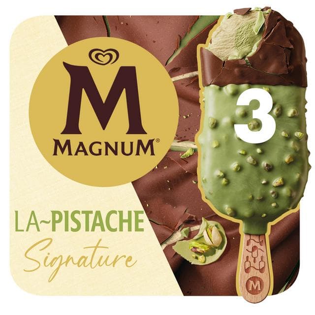 Magnum Signature 3 x 90ml Pistachio Ice Cream Sticks - gallery image 2