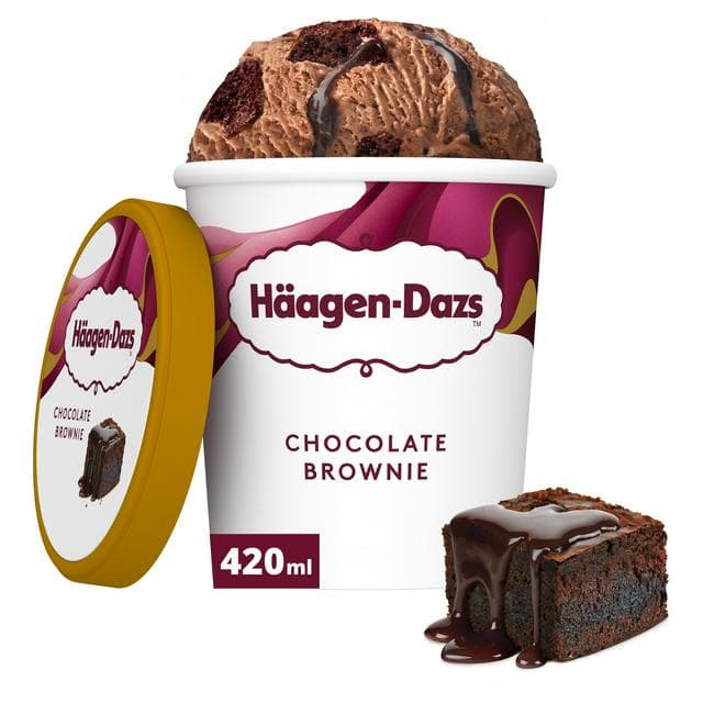 Haagen-Dazs 349g Chocolate Brownie Ice Cream - gallery image 1