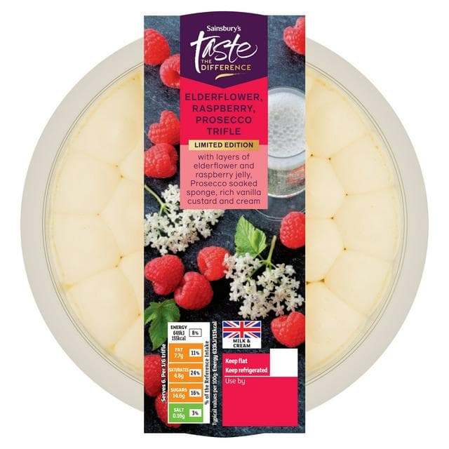 Sainsbury's 615g Elderflower, Raspberry & Prosecco Trifle, Taste the Difference, Limited Edition - gallery image 1