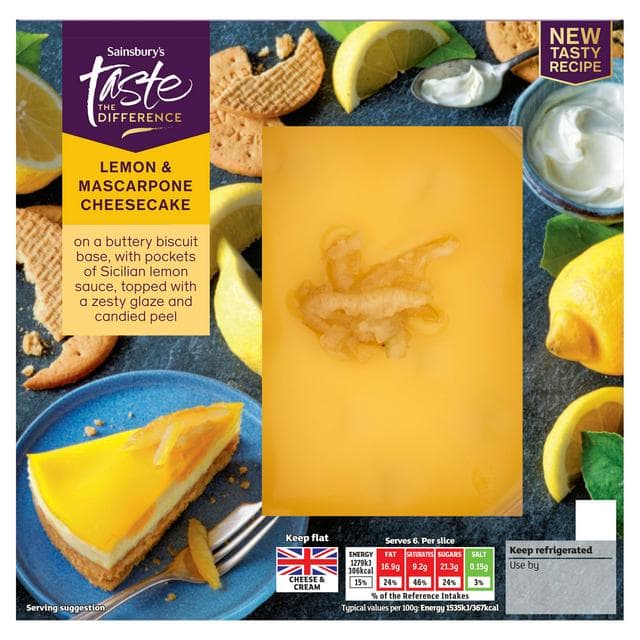 Sainsbury's 500g Lemon & Mascarpone Cheesecake, Taste the Difference, Limited Edition - gallery image 1