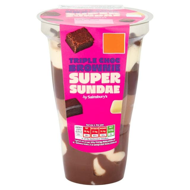 Sainsbury's Loaded 200g Triple Choc Brownie Super Sundae - gallery image 1