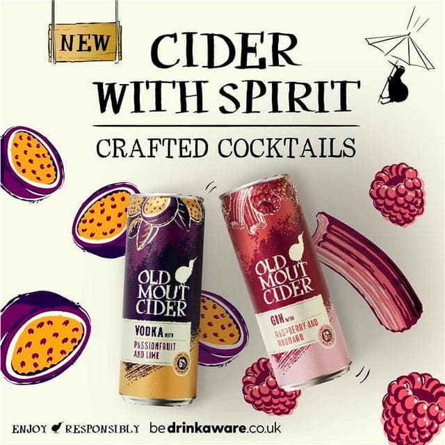 Old Mout Cider 330ml Gin Cocktail Raspberry & Rhubarb Can - gallery image 2
