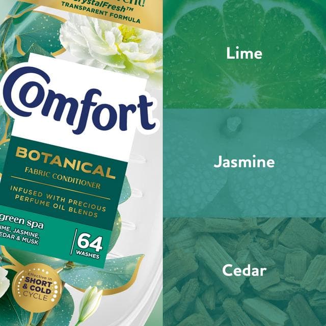 Comfort Botanicals 64 Washes Green Spa Fabric Conditioner 960ml - gallery image 2