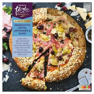 Sainsbury's 670g Ultimate Crust Prosciutto Cotto, Artichoke & Olive Pizza, Taste the Difference