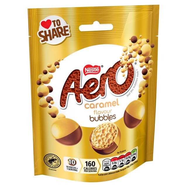 Aero Bubbles 92g Caramel Flavour Chocolate Sharing Bag - gallery image 2
