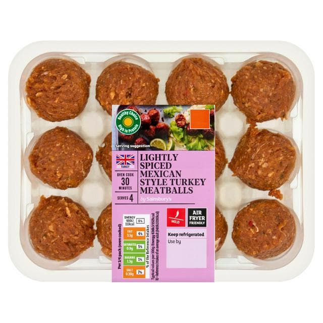 Sainsbury's 372g Lightly Spiced Mexican Style Turkey Meatballs - gallery image 1