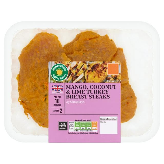 Sainsbury's 294g Mango Coconut & lime Turkey Steaks - gallery image 1