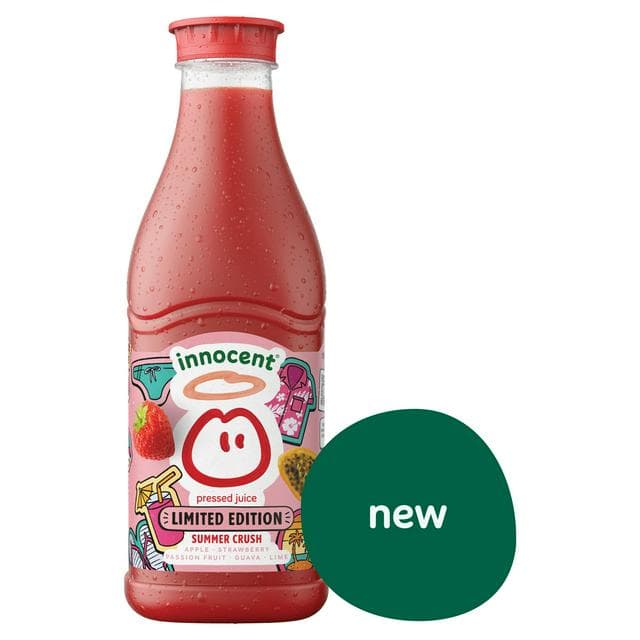 Innocent 900ml Summer Crush Strawberry, Lime & Guava Juice, Limited Edition - gallery image 1