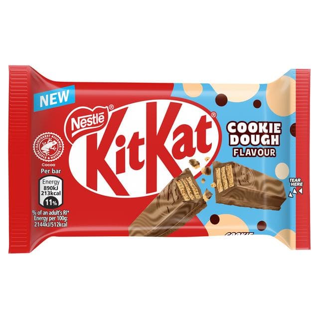 KitKat 41.5g 4 Finger Cookie Dough Flavour Chocolate Bar - gallery image 2