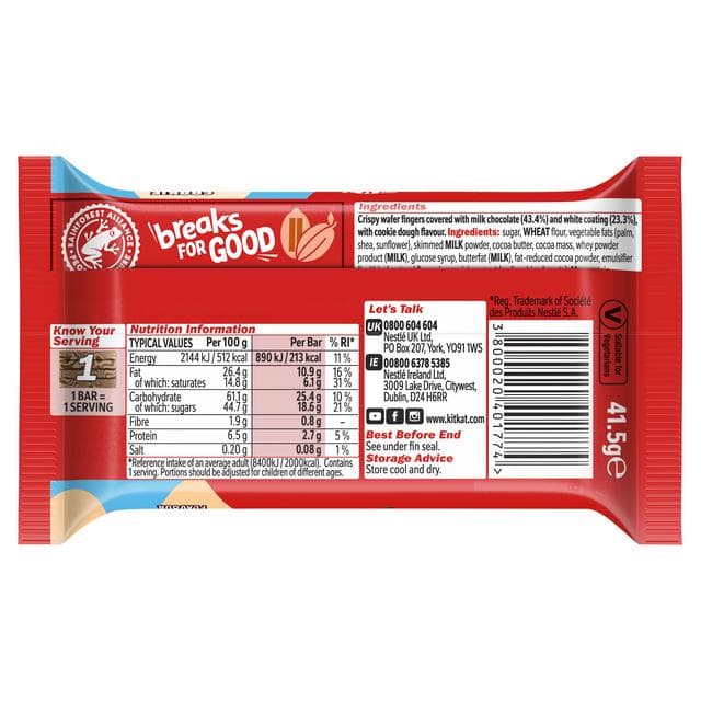 KitKat 41.5g 4 Finger Cookie Dough Flavour Chocolate Bar - gallery image 3