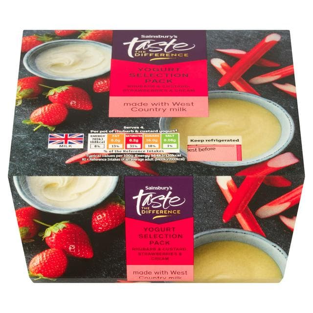 Sainsbury's 4 x 125g Selection Pack Yogurt, Taste the Difference - gallery image 1