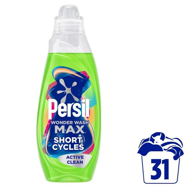 Persil Wonder Wash Max 31 Washes Active Clean Bio Liquid Detergent 837ml - gallery image 1